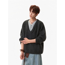 【现货】XZ1218MY9572特价P56简约假两件V领针织衫毛衣，男装针织衫/毛衣，星座1218（原611-3）