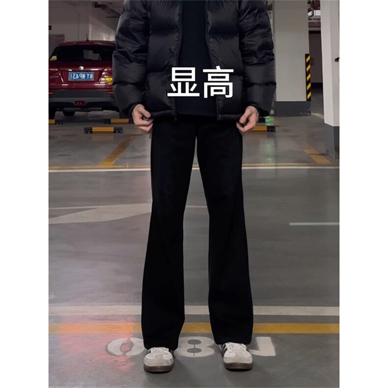毛呢西裤男款秋冬垂感高级感痞帅裤子美式直筒弯刀微喇裤休闲裤,男装西裤,星座302B