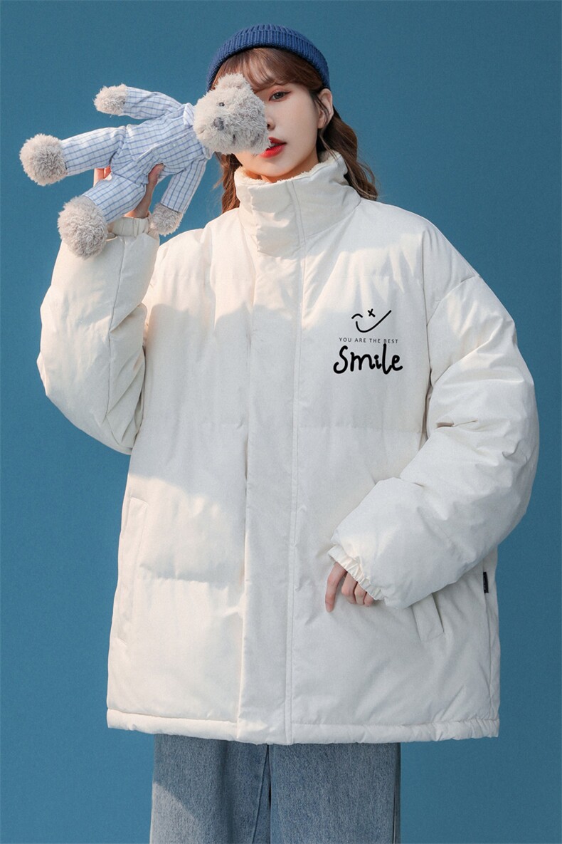 ！2023冬季中性风立领棉衣笑脸潮流百搭棉服外套MY108特P78,男装棉衣,电商B220