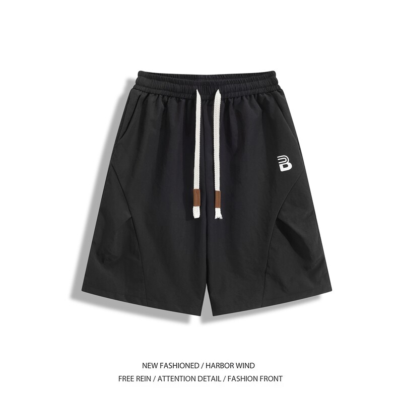 抖音品质夏季新款褶皱速干宽松冰丝短裤B315-K25599-特p25控48,男装牛仔裤,电商B315