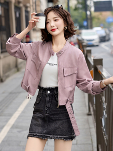 海宁皮衣女真皮2025年新款爆款高端绵羊皮时尚立领短款皮夹克外套图片