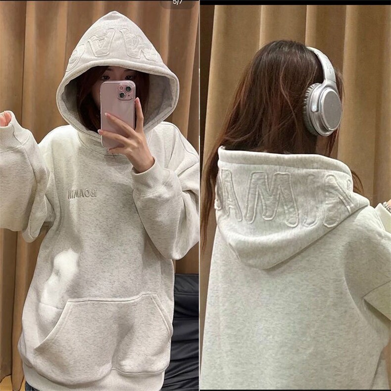 5499-P46原版贴布绣新款慵懒风休闲连帽卫衣，女装卫衣/绒衫，星座617A-2