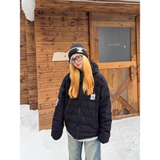 巨好看时尚加厚保暖排骨棉服女2025新款潮连帽刺绣字母情侣外套，男装棉衣，星座506A