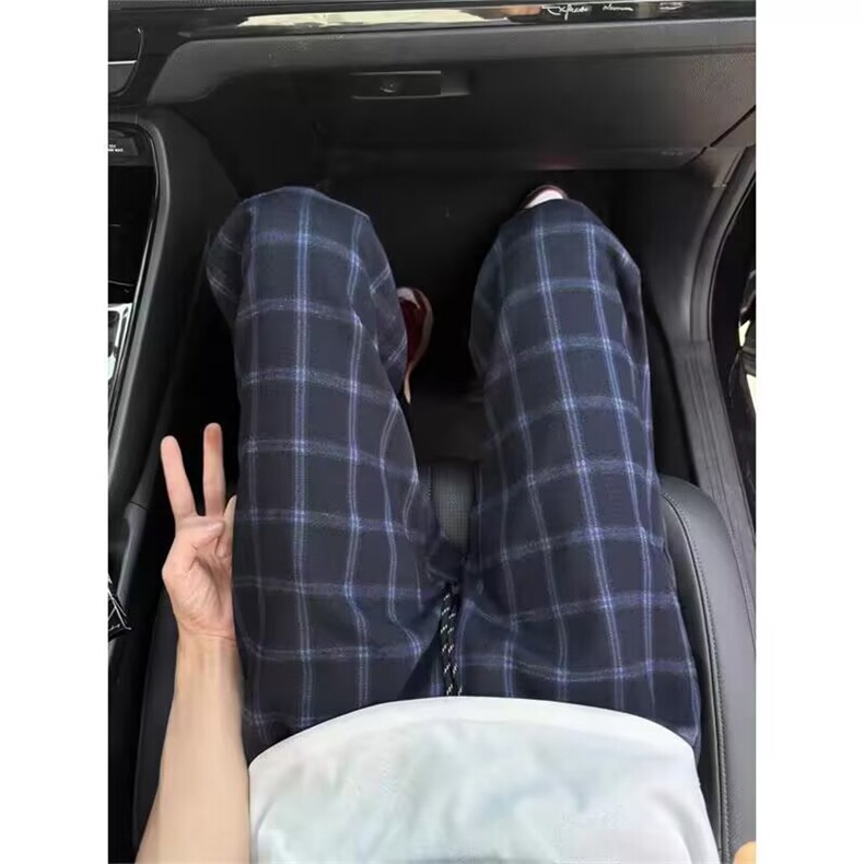 格子裤男女新款街头宽松阔腿休闲长裤XK80-P42,男装休闲裤,星座208-5
