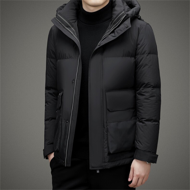 BAMJ-8991钱塘2020-2冬季厚款休闲简约有帽中年男士羽绒服P270,男装羽绒服,钱塘207-2