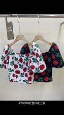 复古印花上衣，其它，花田么么