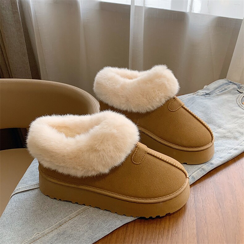 X4432-95加绒雪地靴女2024冬季新款保暖休闲厚底增高棉鞋，女鞋长靴，星座1407-3