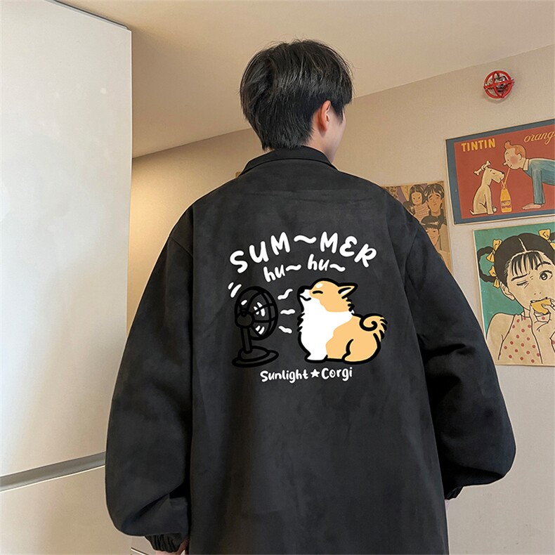 麂皮绒夹克男大码立领褂子外套JK85420-P68加绒款-P78,男装夹克,电商A040