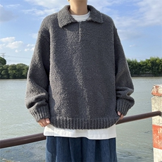 针织衫男士韩版潮流高街百搭宽松衬衫领2024冬季ins毛衣MZ551-P56，男装针织衫/毛衣，星座412-2