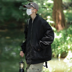 美式复古飞行员夹克春秋新款宽松休闲设计感棒球服外套 W7773-P58图片