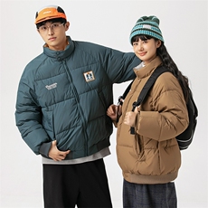 2026冬季新款男日系潮牌纯色刺绣宽松休闲棉服加厚外套MY376-F146，男装棉衣，电商A101（原外27）