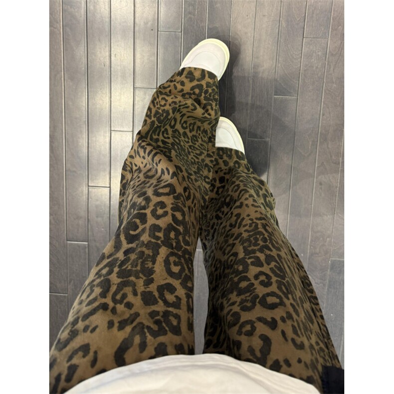 【有货】KZA25CC-P55豹纹牛仔裤男直筒美式高街裤子,男装牛仔裤,星座1007（原301D）