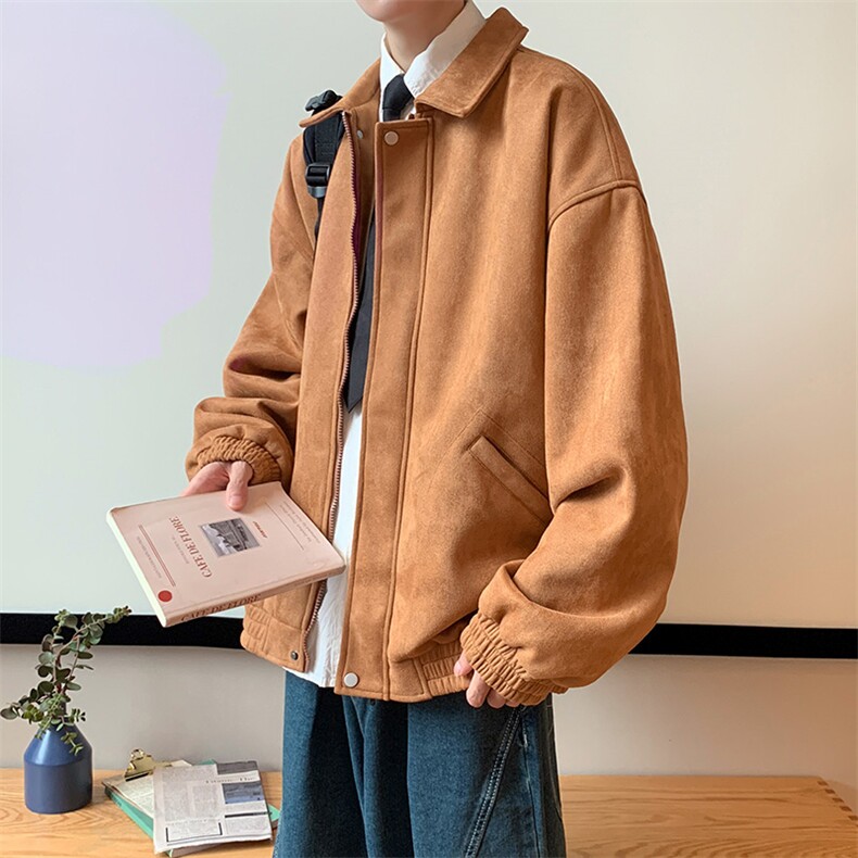 2024秋季新款日系宽松休闲复古鹿皮绒外套A436-6833-P78控价109,男装夹克,电商A436
