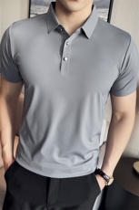 2024夏季新款冰丝无痕宽松翻领POLO衫男57713-p50，男装Polo衫，电商D303