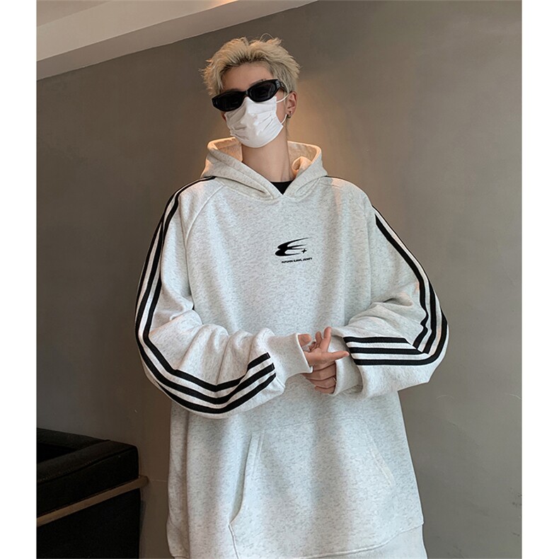 抖音得物供货提供视频秋冬重磅美式宽松织带连帽卫衣0603,男装卫衣,电商A486