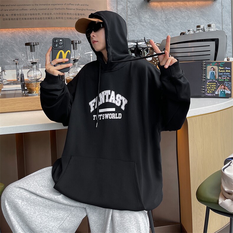 2025秋季新款港风宽松百搭学生潮牌连帽卫衣618A-WY26-P50，男装卫衣，星座914-4