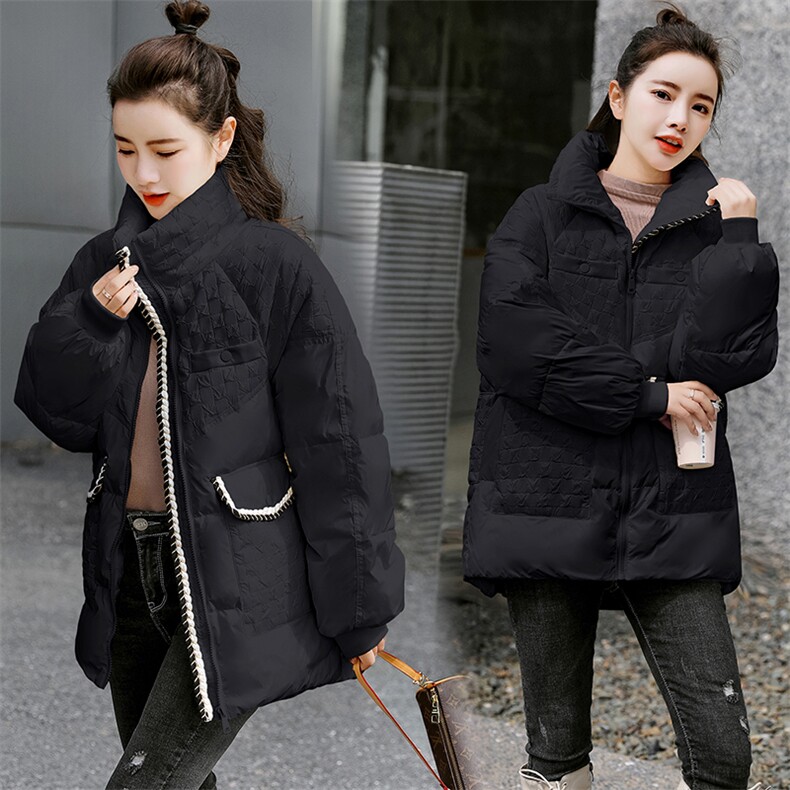羽绒服女款冬2021年新款加厚面包服立领时尚宽松冬季外套潮,女装羽绒服,曼娅璐