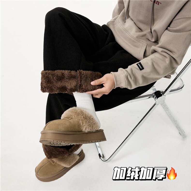 冬季新款灯芯绒保暖加绒百搭宽松休闲裤B313-K925-特p40控78，男装休闲裤，电商B313