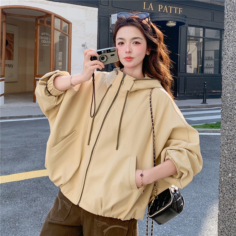【新品】【有货】2026春季连帽皮衣C5805P195K318,女装皮衣,2D113