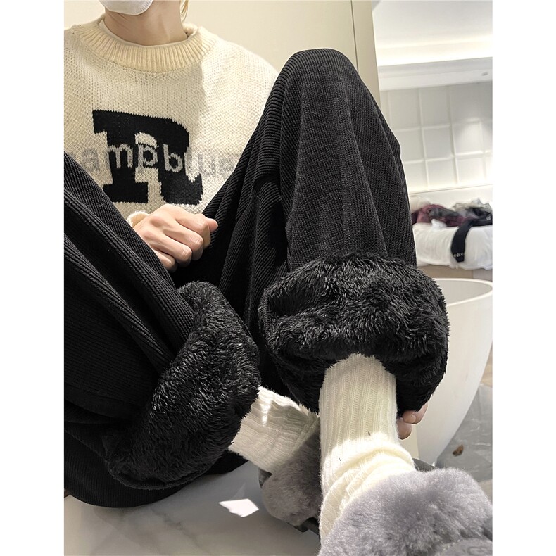 【现货M-5XL】XZ612-K8535-P60欧棉绒羊羔绒加厚雪尼尔灯芯绒裤,男装休闲裤,星座612
