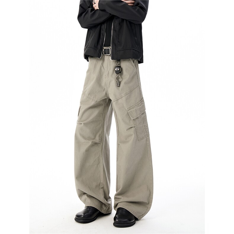 XT092-秋冬高品300g水洗褪色拼接褶位工装休闲裤(P58X98)1，男装工装外套，电商C315