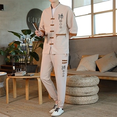 夏季套装风男复古宽松大码汉服，男装休闲套装，星座1206（原A206）