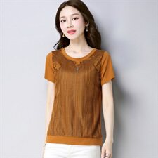韩版潮流时尚百搭休闲显瘦气质优雅修身短袖2021年夏季，女装T恤，丽影随形