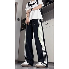 美式高街条纹速干冰丝裤子男夏薄款伞兵工装裤拼接运动裤KZ057P45，男装休闲裤，电商B312