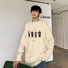 秋冬新品韩版原创圣诞老人刺绣宽松套头针织衫毛衣男1029/P55，男装针织衫/毛衣，星座1501