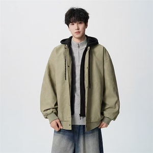 1506A/G3210/P74连帽男士夹克新款内里口袋美式皮夹克图片
