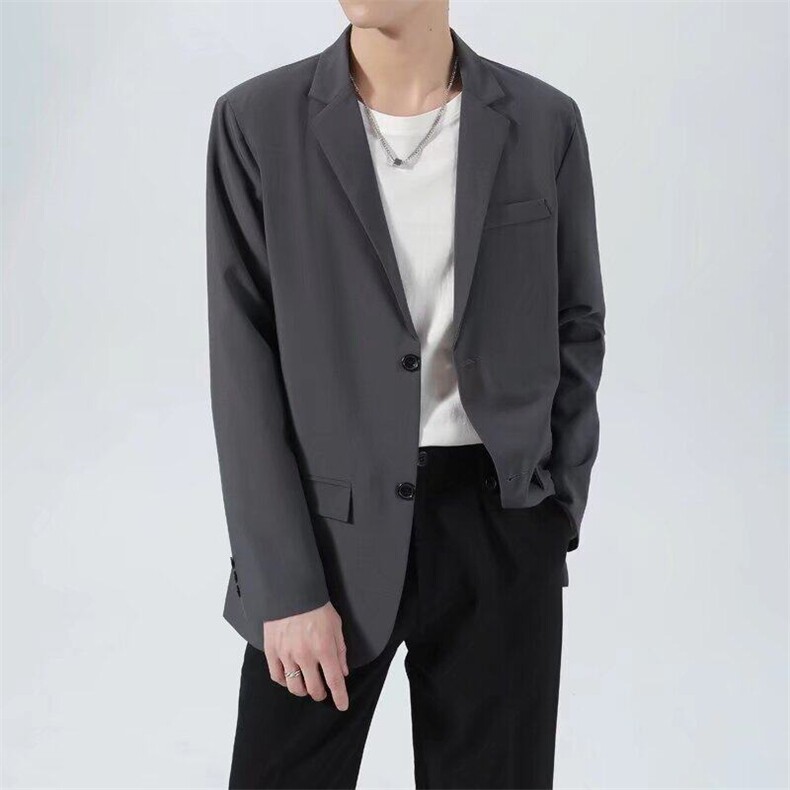 轻商务休闲抗皱免烫小西服男士春秋宽松简约西装夹克外套D15,男装夹克,星座1116A-2（原606A-1）