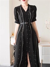 【夏季新款】高档次波点连衣裙，女装连衣裙，梦中秋月