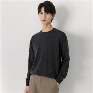秋冬2022圆领毛衣男韩版修身打底百搭100％羊毛针织衫58332P105