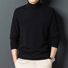 M04002限价158元男士冬季长袖高翻领纯羊毛针织衫休闲P95图片