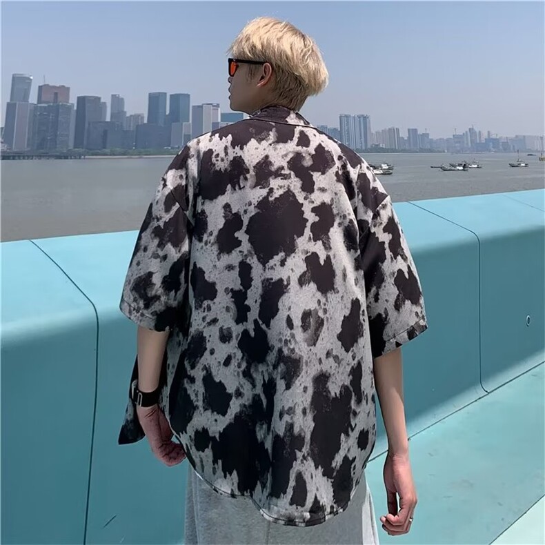 夏季新款衬衫潮流慵懒男方领冰丝衬衫C782P32,男装衬衫,星座1116-2