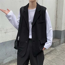 西装马甲男英伦港风宽松韩版休闲百搭帅气西服无袖外套MJ116-P45，男装背心/马甲，星座1008-1