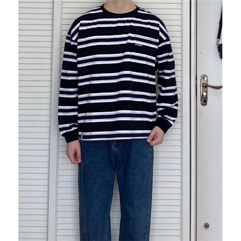 早春圆领套头上衣时尚潮牌黑白条纹小众设计短袖T恤男TA193,男装T恤,星座1116A（原606A-3）