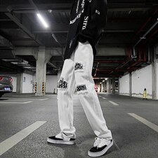 2023春装新款小众高街暗黑风腰果花破洞牛仔裤B221-LK22006-P50，男装牛仔裤，电商B221