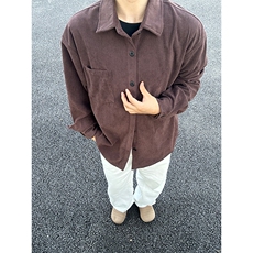 320G厚实灯芯绒衬衫男秋冬款休闲宽松复古长袖衬衣CS027-P40，男装衬衫，星座301C-5