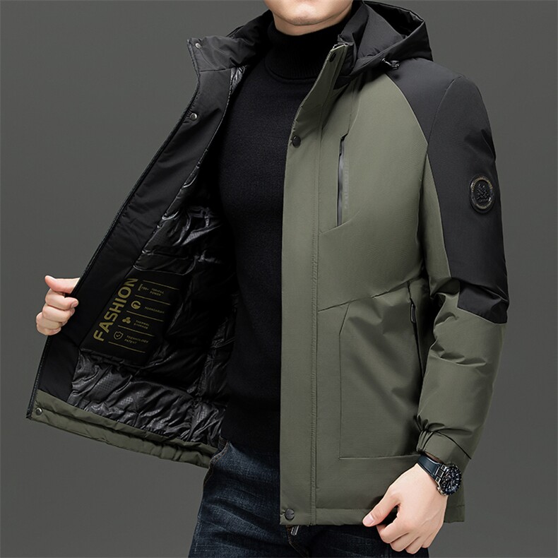 连帽加厚棉服男工装撞色外套冬季中青年户外保暖潮流男装冲锋衣,男装夹克,电商B212（原钱塘6029）