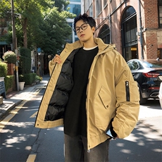 堆堆袖棉衣男冬季新款港风休闲连帽棉服学生面包服MF9006-P95，男装棉衣，星座214-3