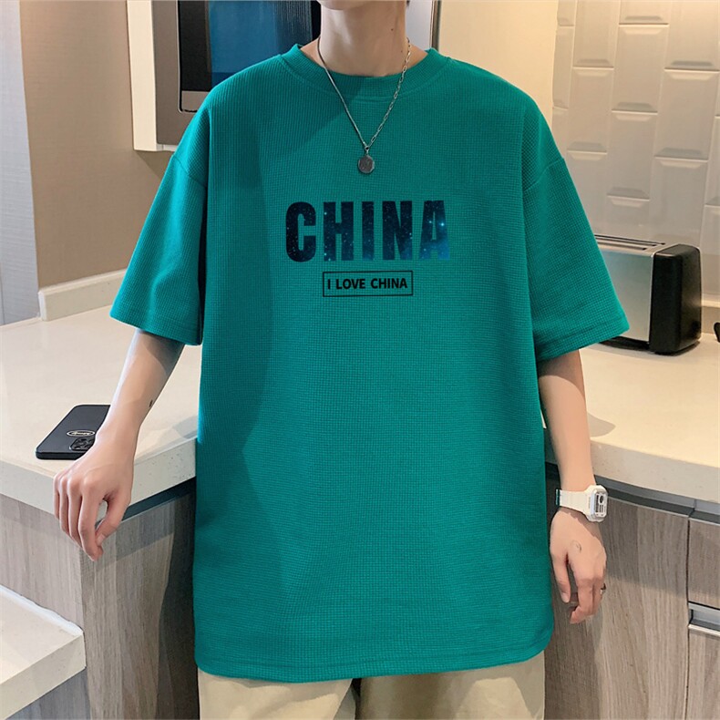！2023夏季新款男士华夫格短袖T恤清爽百搭半袖衫TXH227P25,男装T恤,电商B220