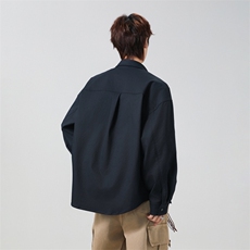 高品质鱼骨纹2026新款百搭翻领长袖衬衫A436-26020-P5589，男装衬衫，电商A436