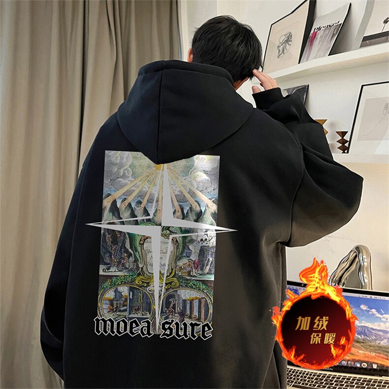 500克重磅秋冬美式加绒加厚卫衣外套DL1561常规特P35加绒特40图片