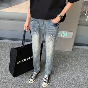 个性十字架潮牌修身小脚裤610A-1-YK9918-P53图片