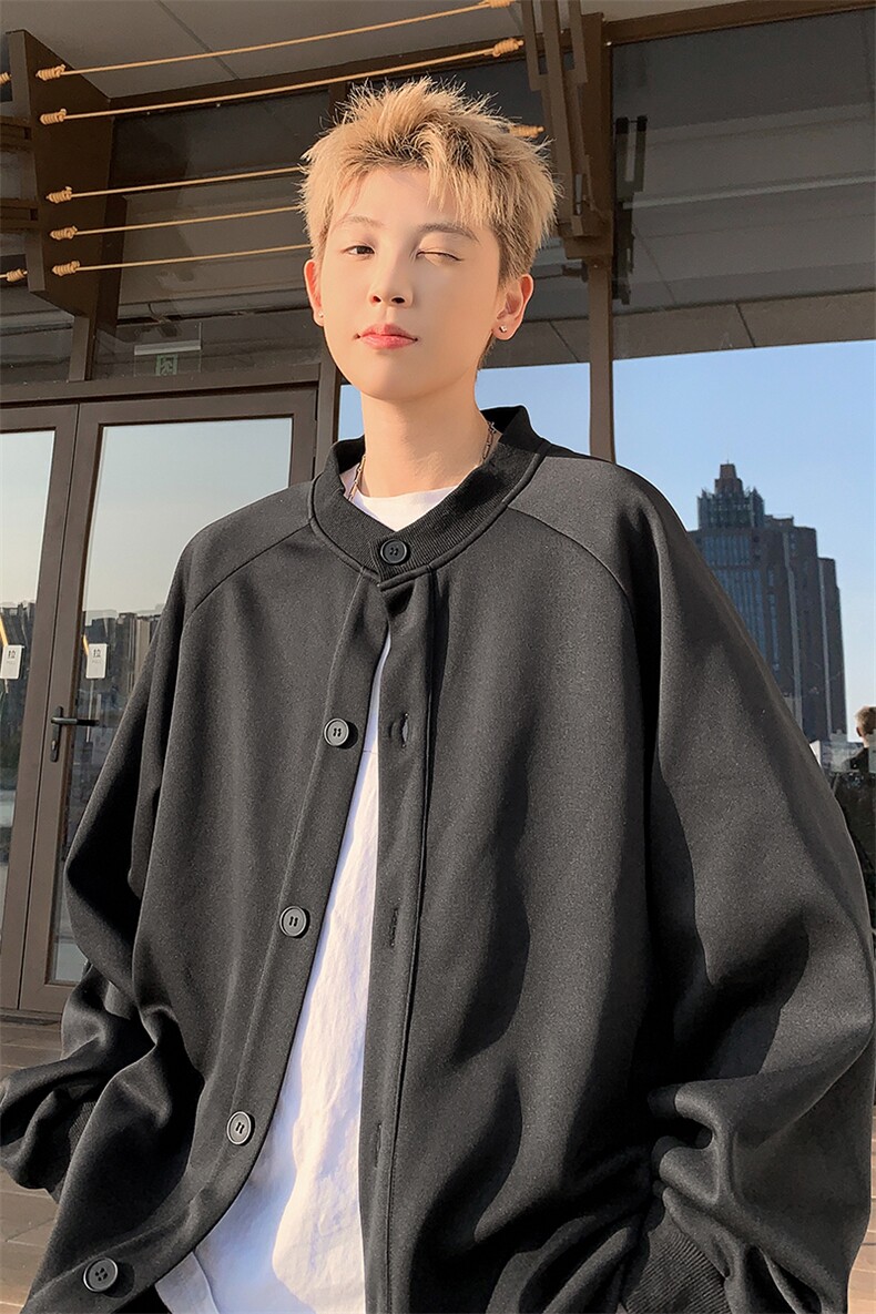 2026春季新款潮流时尚开衫外套男百搭青少年纯色卫衣W2338-特P36,女装短外套,电商A001