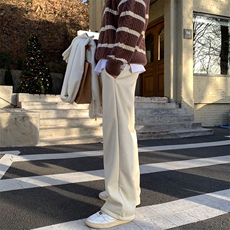 秋冬欧棉绒保暖加绒加厚宽松休闲裤直筒拖地裤K05-P55加绒P65，男装棉衣，电商B327