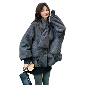 送围脖90白鸭绒烫钻羽绒服韩版花苞外套2C323-8878-P290图片
