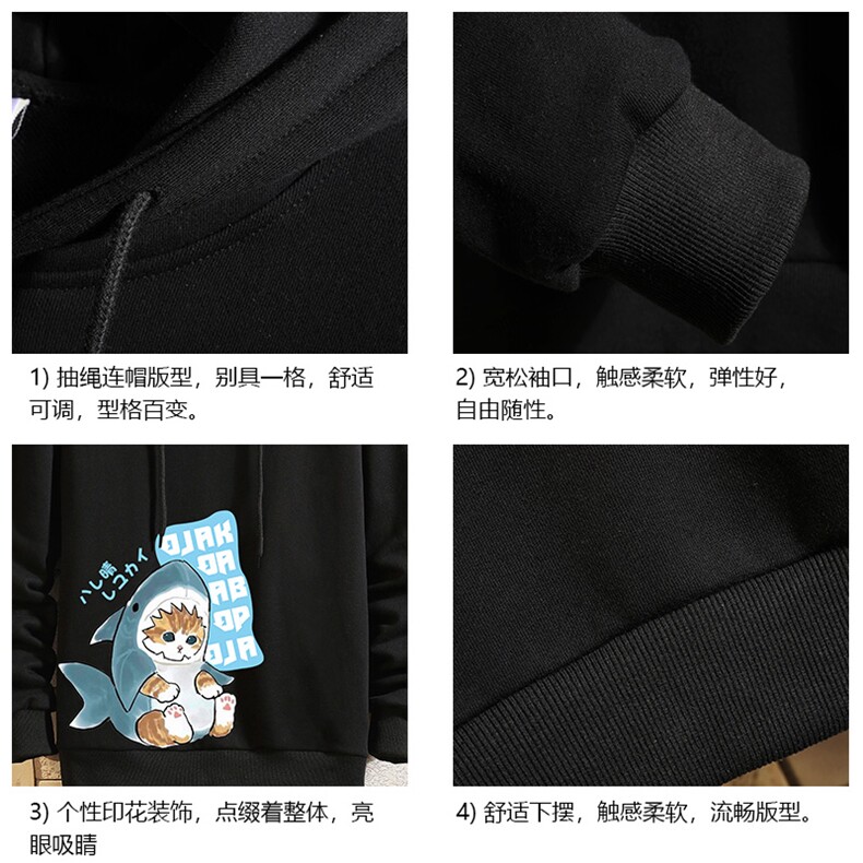 WY2217-P35纯棉连帽卫衣男大码运动帽衫宽松薄砖墙,男装卫衣,电商A040A