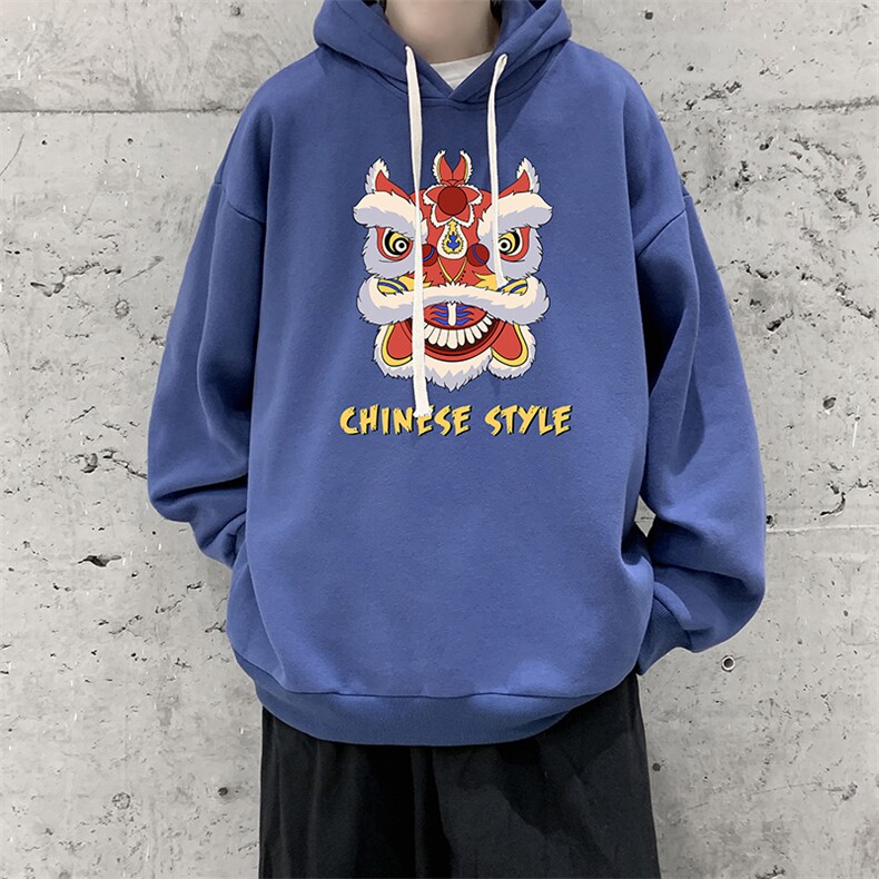 WY2185-P35加绒款-P40纯棉连帽卫衣男大码运动帽衫宽松薄外套男,男装卫衣,电商A040